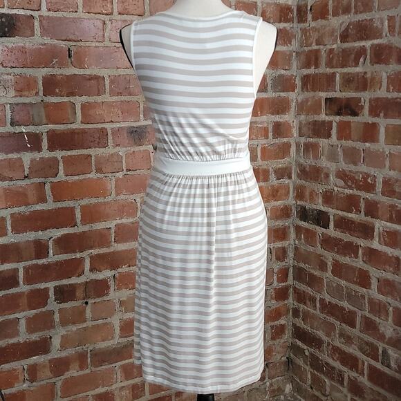 Anthropologie Little Yellow Button sleeveless striped dress Small - Picture 4 of 9